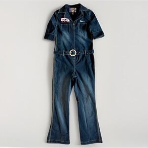 Yada Yada Racing Team Denim Jumpsuit Coveralls VTG Y2K Sz Womens L/XL Juniors XL